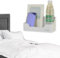 OKOMATCH Bedside Shelf - Stick On Wall Mounted Bed Room,Dorm,Office Adhesive Floating Caddy Organizer/Holder for Glasses,Remote Control,Keys,Pens - Plastic Material- White (Type C)