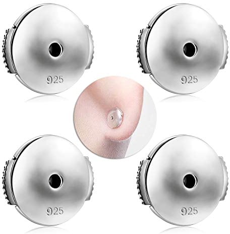 Silber 925 Ohrring Ohrstecker Verschluss, 2 Paare Ohrstopper Ohrring Hypoallergen Ohrmuschelheber Ohrringe Lifter Rücken Ohrring Stopper Ohrringheber Sicher Ohrstecker Heber