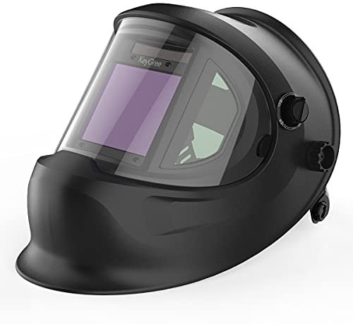 True Color solarbetriebene Auto Verdunkelung Schweißhelm, Einstellbare tonpalette 4/9-13 Welder Maske Hood Automatik Schweisshelm (Color : Bright Black)