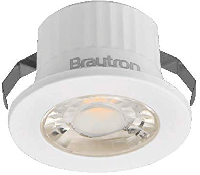 Braytron LED Mini Einbaustrahler 3W Spot IP54 Wassergeschützt 240 Lumen 3000K Warmweiß Einbauleuchte Spotlight Rund Weiß