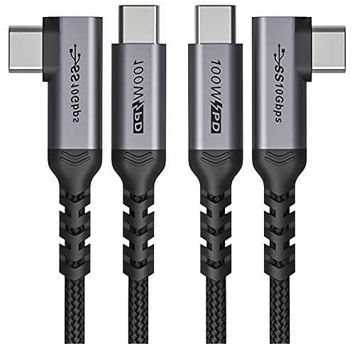 SUMPK 2m USB C to USB C Cable 100W 2 packs, Type C 3.1 Gen 2 Cable, 10GBbps High Speed Data Transfer 20V5A Quick Charge E-Marker Chip Cord, 4K@60Hz Video Output with Samsung Galaxy T5, MacBook