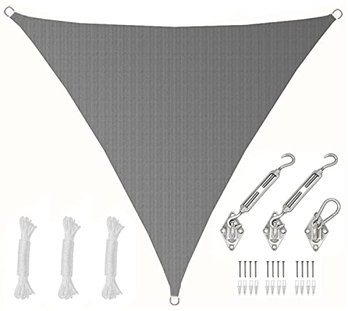 AMANKA 2x2x2 UV Sonnensegel Dreieck Wasserdurchlässig - Sonnenschutz Terrassenüberdachung mit Befestigung - Sonnendach Dreieckig für Terrasse Balkon Wohnwagen Carport - Pool Segel Sichtschutz Garten