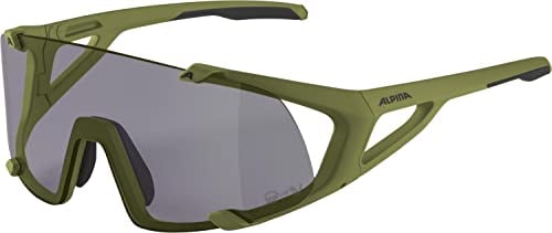 ALPINA HAWKEYE S Q-LITE V - Verspiegelte, Kontrastverstärkende & Beschlagfreie Sport- & Fahrradbrille Mit 100% UV-Schutz Für Erwachsene, olive matt, One Size