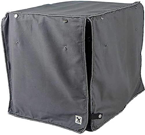 Molly Mutt I'm a Realist Hundekäfig-Abdeckung, 100% Baumwoll-Leinen-Bezug mit 2 aufrollbaren Paneelen, ideal für Hunde- oder Katzenkiste, langlebig, waschbar und frei von schädlichen Chemikalien,