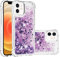 KBIKO-zxl Compatible with iPhone 12 Mini Case Star Glitter Shiny Slim Fit Shockproof Protective Girly Women Crystal Clear Phone Case Cover for iPhone 12 Mini.Purple YBL