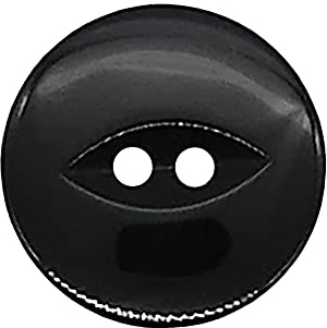 The Bead Shop 20 Pack Round Fish Eye Buttons, Baby Buttons, Sewing, Knitting & Crafts - Black 19mm / 30 Lignes