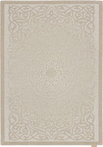 Agnella Noble Klaro Teppich - Teppichboden 100% British Wool Wolle Gewebt mit Wilton-Technologie Modern Vintage Retro 133X190 Dunkelbeige, 133 x 190 x 1,28 cm