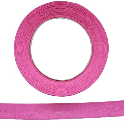 ME:NaMa Schrägband aus 100% Baumwolle - 10 m x 18 mm (gefalzt) - Hochwertiges Einfassband, Baumwollband, Schrägband - Ideal zum DIY-Nähen - In Belgien hergestellt, auf Einer Rolle (Pink)