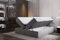 TRADA Palermo Boxspringbett 200x200 Grau mit Bettkästen H3 Matratze mit Topper