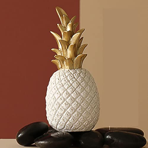 PIGPIGFLY Statua Ananas,Statue Decorative,Decorazioni per Ufficio, Statuette Decorative Casa, Soggiorno Decorativo Moderno da Appoggiare, Scultura Astratta in Poliresina, Idea Regalo(Bianco)
