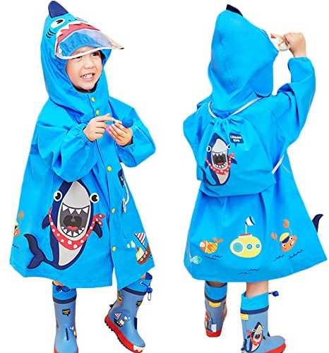 Kids Raincoat Boys Girls Toddler Rain Poncho Waterpoof Rain Jacket Children Cartoon Rainwear 2-8 Years