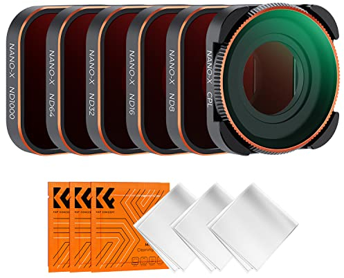 K&F Concept 6 Pezzi Kit di Filtri per GoPro Hero 13/12/11/10/9, Polarizzatore Circolare + Densità Neutra, con Filtro CPL ND8 ND16 ND32 ND64 ND1000 con 28 Strati di Nano Rivestimento, Accessori