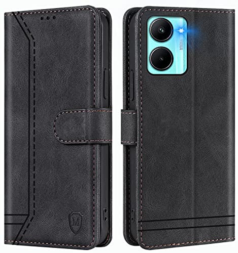 GoodcAcy Coque pour Oppo Realme C33 4G Coque, Etui Protection Housse Premium en Cuir PU,Pochette Fermeture Magnétique,Flip Case Compatible avec Oppo Realme C33 4G (Noir)