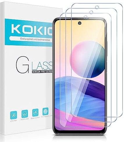 Kokio Cristal Templado para Xiaomi Redmi Note 10 5G/Poco M3 Pro 5G, Antiarañazos, Antihuellas, Sin Burbujas, Dureza 9H, Ultra Resistente, 3 Piezas Protector de Pantalla para Redmi Note 10 5G