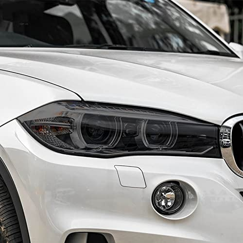 HASWEX 2 Pcs Car Headlight Protective Film Headlamp Transparent Black TPU Sticker, for BMW X5 G05 F15 M F85 2019 Accessories