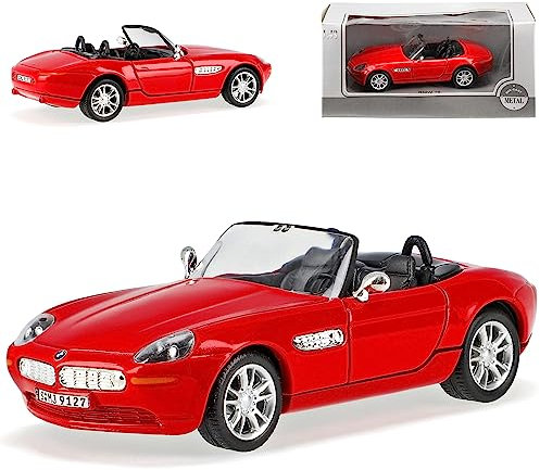 alles-meine.de GmbH B-M-W Z8 Cabrio Rot 2000-2003 1/43 Modellcarsonline Modell Auto mit individiuellem Wunschkennzeichen