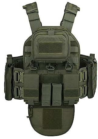 GEST Militär Taktisch Weste, MOLLE Herren Schnalle Taktisch Weste, Multifunktions-Vollschutz Schnellverschluss Outdoor-Ausrüstung für Paintball Airsoft Camping Wandern Jagd im Freien