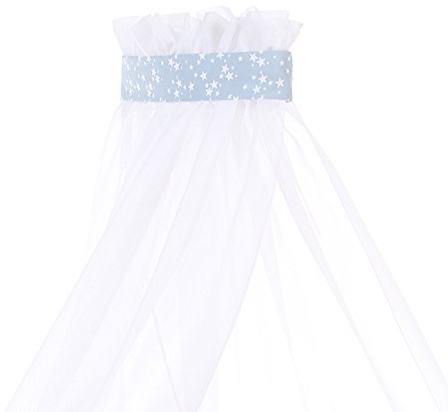 babybay Himmel Piqué mit Band passend für alle Modelle bis 96 cm Länge, azurblau Sterne weiß