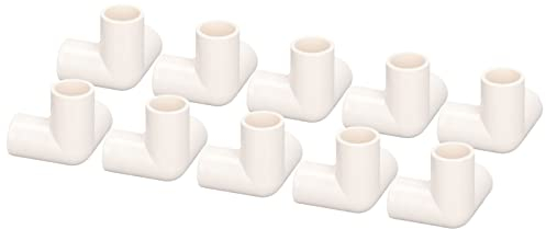 Dioche Rohrverbinder, 10 Stück 3 Wege Rohrverschraubungen, PVC-Kunststoff, T-Stück, Winkelstück, Eckverbinder, 25 mm Innendurchmesser, für Wasserleitungen, Möbel, Gewächshausrohrverbindungen und Zelte
