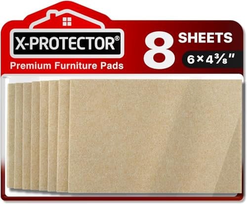 Felt Furniture Pads X-PROTECTOR 8 PCS - Premium 15 x 11 cm Heavy Duty Beige Felt Sheets! Cut Large Furniture Pads to The Size You Need - The Best Felt Floor Protectors for Any Hard Floor!