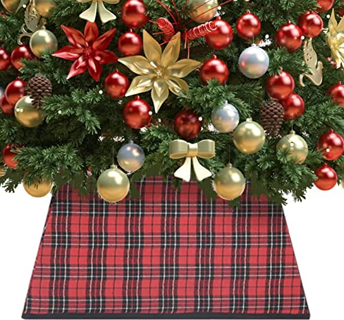 LAPOOH Weihnachtsbaumrock, Deko Weihnachtsbaum, Baumdecke Weihnachtsbaum, Christbaum Decke, Rot und Schwarz 48x48x25 cm