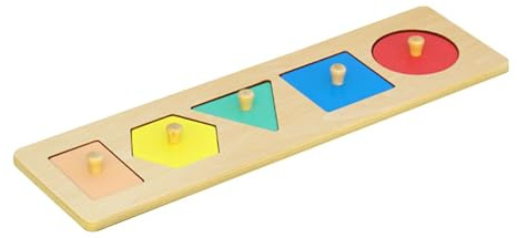 Almencla Grasp Board Steckpuzzle Holz Form Puzzle Pegboard Lernelemente mit Griff für Feinmotorisches Training Und Farberkennung für Vorschule Lerns