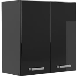 Vicco Armario Colgante R-Line, Negro Brillo Intenso/Antracita, 60 cm