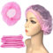 Vabrloy 100 Stück Haarnetz,53,3 cm Haarnetze Kopfhaube,OP Haube Haarhaube aus Einwegstoff,Bouffant Kappen Damen und Herren mit elastischem Stretch-Band,Rosa