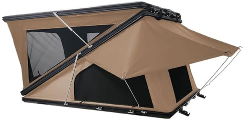 KK-GGL Pop -Up -Autozelt Im Freien, Dach -Top -SUV -Zelt, Camping Deluxe Car Dach Top Zelt, Luxus -Camping -Accessoires, Top -Hartschalenzelt Für 3 Personen, LKW -Van -Profi -Zelt,Braun