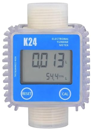 Wasserdurchflussmesser 1 Stück Digital K24 Öl Kraftstoff Durchflussmesser Gau LCD Kraftstoff Durchflussmesser Chemikalien Wasser Meer Flüssigkeit Durchflussmesser Messwerkzeu Langlebiger Wasserzähler