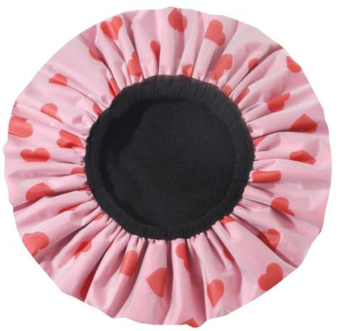 Shower Cap for Women Terry Cloth Lined EVA Exterior Reusable Double Layer Waterproof, Large Bath Hair Cap for All Hair Lengths, Hotel Travel Essentials Accessories
