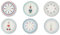 Excelsa Xmas Sweet Pastels Set 6 Piattini da Dessert, Porcellana, Diametro 20,5 Cm., Decoro Natalizio
