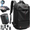 Zaino sottovuoto da viaggio, 62 l, espandibile, con kit con pompa per compressione sottovuoto, antifurto, dotato di dispositivo di aspirazione dell'aria