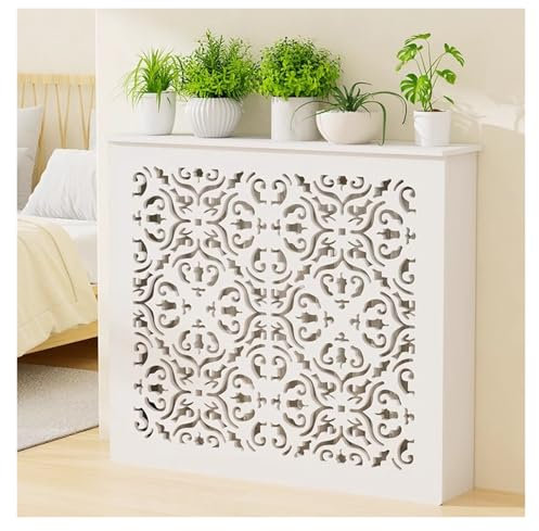 Qulamrdk Cubierta de Radiador Blanco Tapa Radiadores Calefaccion Cubre Radiadores Adecuado para Dormitorio, Sala de Estar y Cocina, Resistente y Duradero.(100x80x20cm)