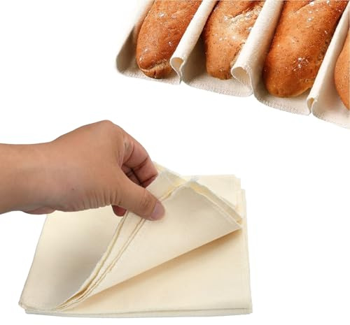 3Pcs Tissu Fermenté,Tissu Fermentation Boulanger,Tissu Boulanger Lin,Pain Baguette Couche75 cm x 45 cm,pour Cuisson des Baguettes de Pain Faire du Pain Pâtisseries