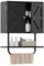 COSTWAY Bathroom Wall Cabinet, Wooden Storage Cupboard with Double Door, Open Shelf & Towel Rack, Wall Mounted Medicine Cabinet Organizer Unit for Kitchen, Living Room and Hallway (Black)