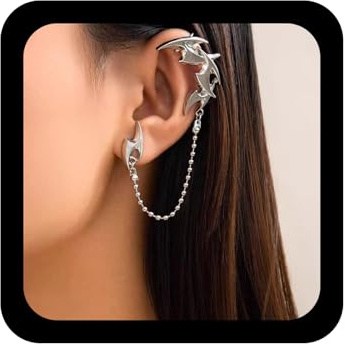 Wendalern Punk Dart Ohrmanschette Für Frauen Unregelmäßige Quaste Perlen Kette Ohrringe Cyberpunk Darts Knorpel Clip Auf Ohrringe Ein Lope Piercing Baumeln Kette Ohrring Party Prom Jewerly