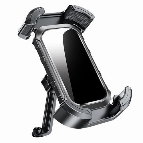 Biglumin Handyhalterung Fahrrad, 360° Drehbar Universal Handyhalterung Motorrad, Schnelle Montage und Demontiert am Fahrradlenker, Vollständiger Schutz für Rennrad MTB Scooter, Vibrationsgedämpft.