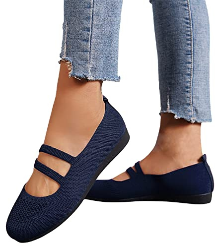 Pretty Ballerinas Damen, Balerinaschuhe Mittelalter Flache Sommerschuhe Mädchen Bequem Samtschuhe Weite H Trachtenschuhe Elegant Gymnastikschuhe