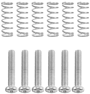 Sirxlevcy 6 Pcs Electric Guitar Tremolo Bridge String Saddles Mount Adjust Conical Spring and Screws Silver