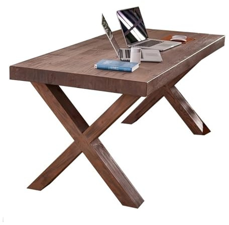 ZENGXJYCQINGJIANG Gaming Desk Solid Wood Desk Rustic Study Office Table, Modern and Simple Style, Ideal for Dining, Writing(M)