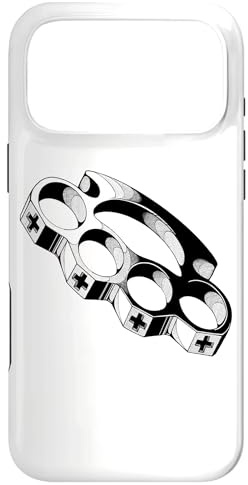 Brass Knuckles Blackwork Tattoo Flash Case for iPhone 17 Pro Max