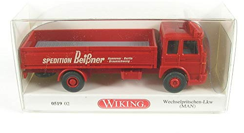 WIKING 051902 H0 Wechselpritschen-Lkw MAN rot Spedition Beißner Spur HO 1:87
