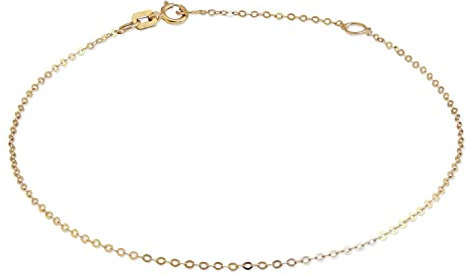 jewellerybox 9ct Gold Hammered Trace Chain Bracelet 7-8 Inches
