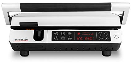 GASTROBACK Gastroback 62539 Design BBQ Advanced Control, Kontaktgrill, Tischgrill, BBQ, Innengrill, aufklappbar, Thermometerfühler, 60-Minuten-Timer, 6 Grillprogramme, Grillplatten spülmaschinenfest