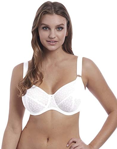 Freya Damen Women's Starlight Underwire Side Support Bra Demi BH, Undurchsichtige, Weiss/opulenter Garten, 60G