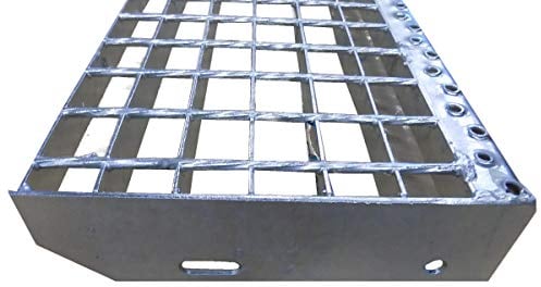 Treppenstufe Trittstufen Metalltreppe Gitterroststufen feuerverzinkt/Tiefe 24cm Breite 70cm / Maschenweite: 30/30 mm/Ideal für den Einsatz im Innen und Außenbereich