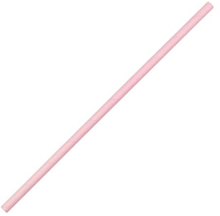 Fiesta Green Compostable Paper Straws (Pack of 250), Pink, Length: 210(L) mm / 8.25 inch, 3-Ply Paper Design, 6 mm Bore, Renewable Paper, BS EN13432 Certified, FB139