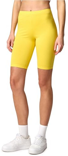 Merry Style Damen Sport Leggings kurz Sportleggings Radlerhose Sporthose aus Baumwolle MS10-200 (Gelb, S)