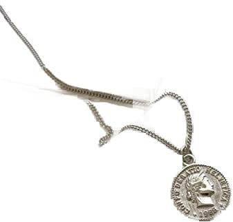 Distressed Retro Dollar Runde Münze Königin Avatar 925 Sterling Silber Temperament Persönlichkeit Mode weibliche Halskette